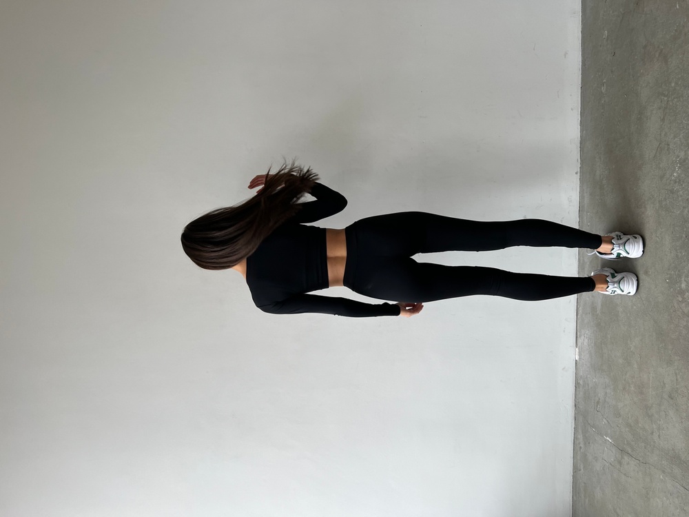 Лосини Eva з сіткою 1010-black-xs фото