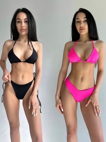 Комплект купальників (чорний та рожевий) 4077-4099-black-pink-xs фото